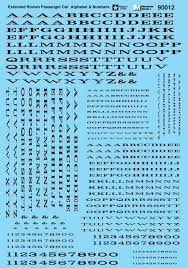 Microscale Decals Railroad Roman Letters and Numbers Black