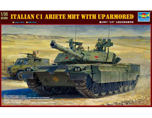 Italian C1 Ariete MBT with uparmored 1/35 by Trumpeter