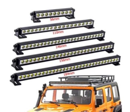 1/10 Light Bar - 25 LED (White) 5-8V, Roof Mount, 146mm Wide, Receiver Plug