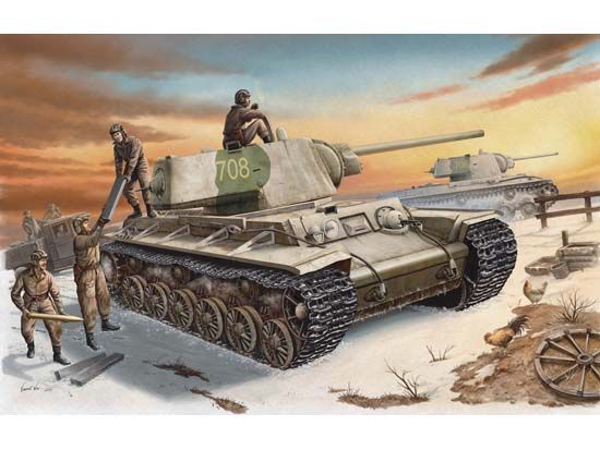 Russian KV-1 Model 1942  Heavy Cast Turret Tank 1/35 #00359 by Trumpeter