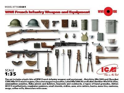 ICM-35681 1/35 WW 1 French Infantry Weapon and Equipment