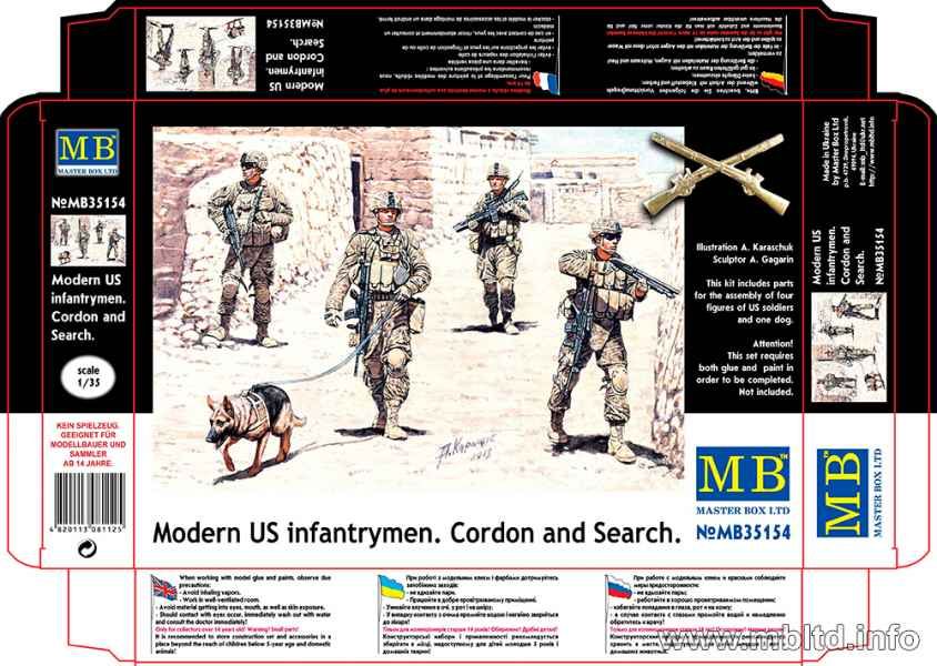 Modern US infantrymen. Cordon and Search 1/35 #MB35154 by Master Box