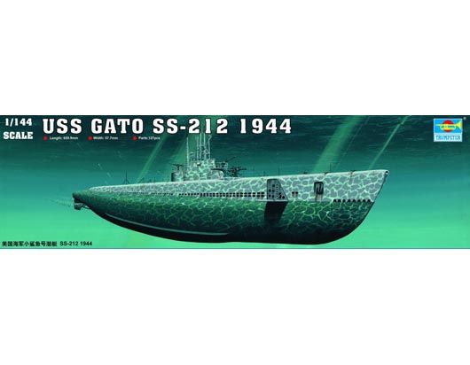 USS Gato SS-212 1944 Sub 1/144 Submarine Model Kit #5906 by Trumpeter