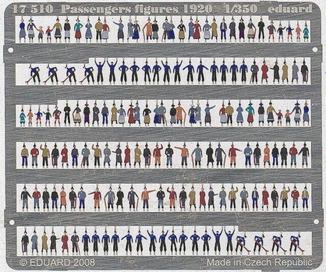 1910s-1920s Era Passengers (Pre-Painted) 1/350 Photo-Etch Set #17510 by Eduard