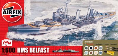HMS Belfast Gift Set 1/600 Model Ship Kit #50069 by Airfix