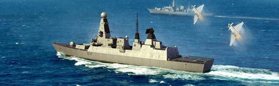 HMS Type 45 Destroyer 1/350 Model Ship Kit #4550 by Trumpeter
