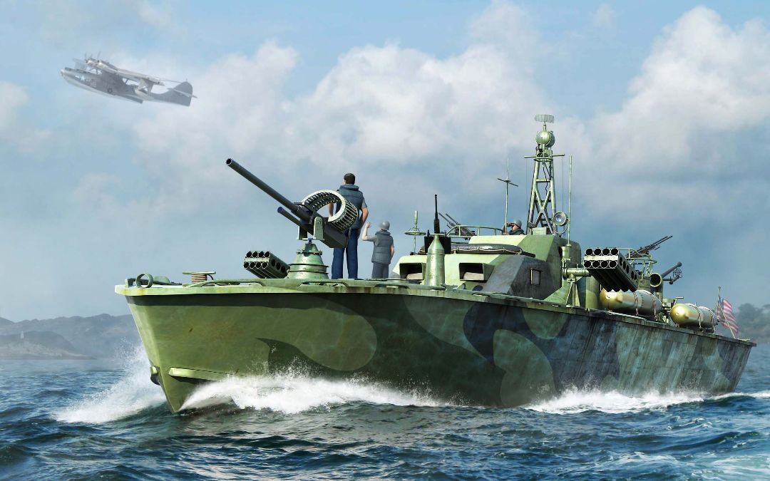 US Navy Elco 80' Motor Patrol Torpedo Boat Late Type 1/48 Model Ship Kit #64801 by I Love Kit