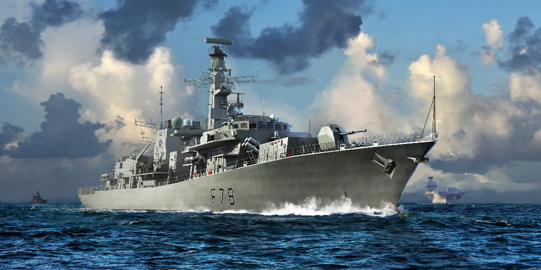 HMS Type 23 Frigate Kent (F78) 1/700 Model Ship Kit #06719 by Trumpeter