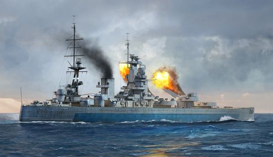 HMS Nelson 1944 1/700 Model Ship Kit #6717 by Trumpeter