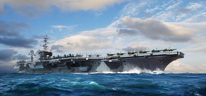 USS Constellation CV-64 Aircraft Carrier 1/700 Model Ship Kit #6715 by Trumpeter