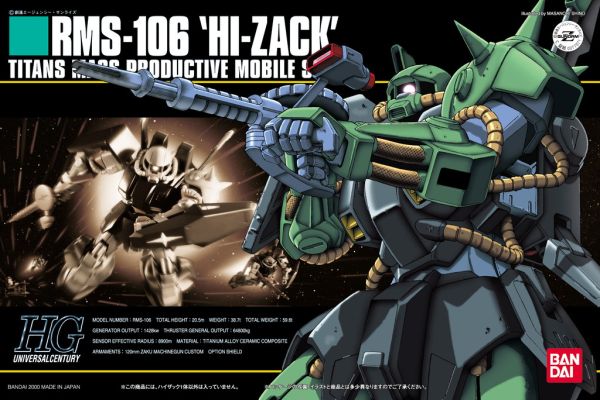 HGUC #012 1/144 RMS-106 Hi-Zack #5057950 by Bandai