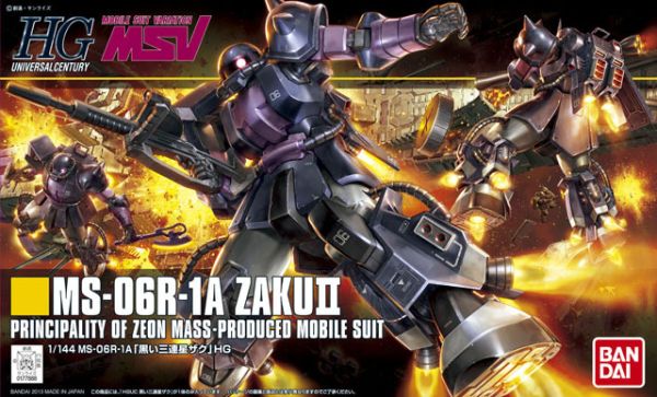 HGUC #151 1/144 MS-06R-1A Zaku II Black Tristars #5057748 by Bandai