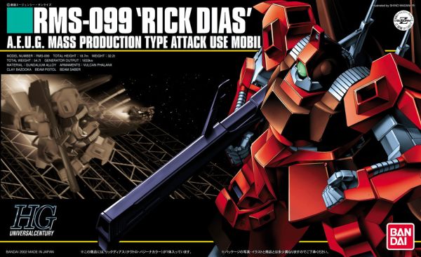 HGUC #033 1/144 RMS-099 Rick Dias (Char's) #5056831 by Bandai