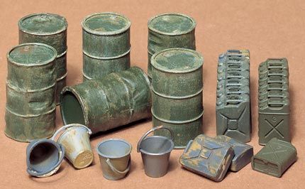 Military Miniatures Jerry Cans Set #35026 1/35 Detail Kit by Tamiya