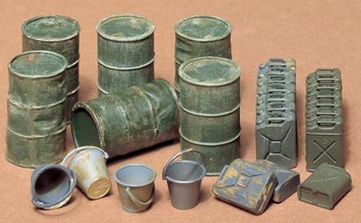 Military Miniatures Jerry Cans Set #35026 1/35 Detail Kit by Tamiya