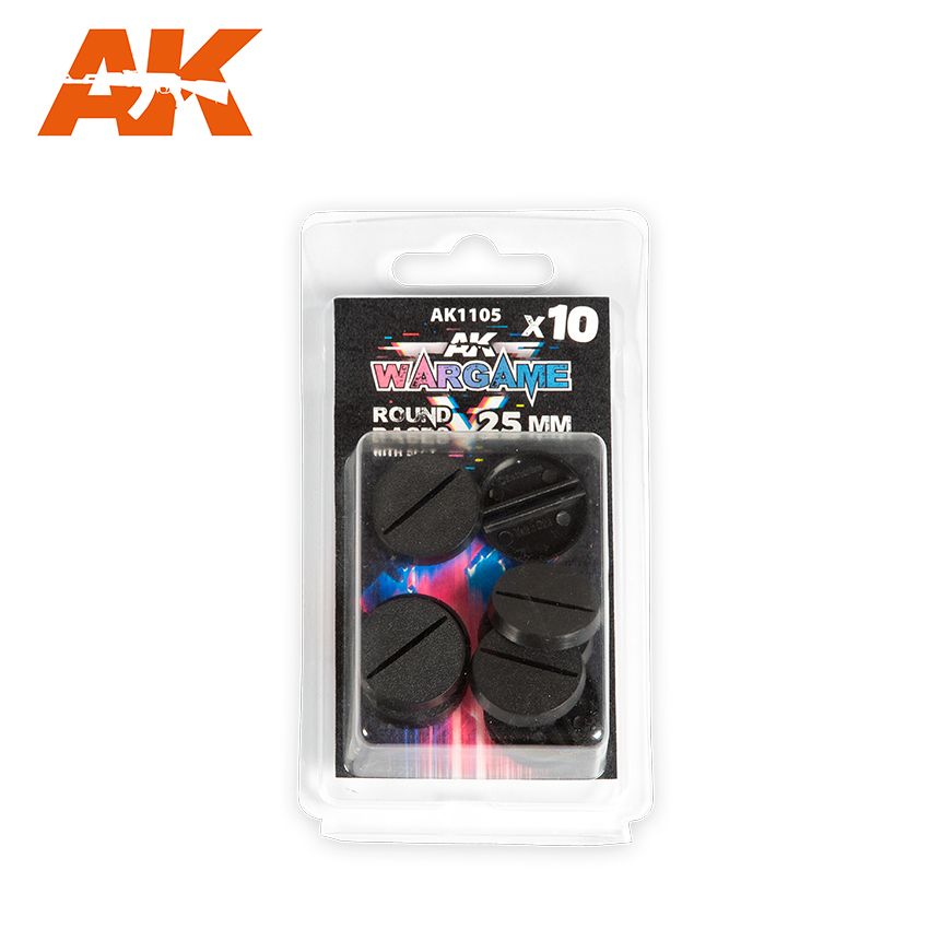 AK Interactive Plastic Wargame Bases Round Base With Lip - 25mm (10 Units) AK-1105