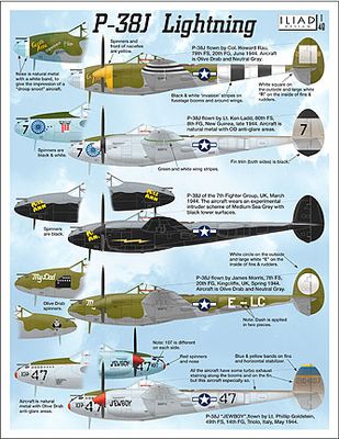 P-38J Decals 1/48 by Iliad Design