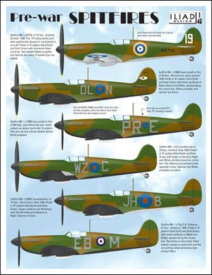 Pre-War Spitfire Decals 1/48 by Iliad Design