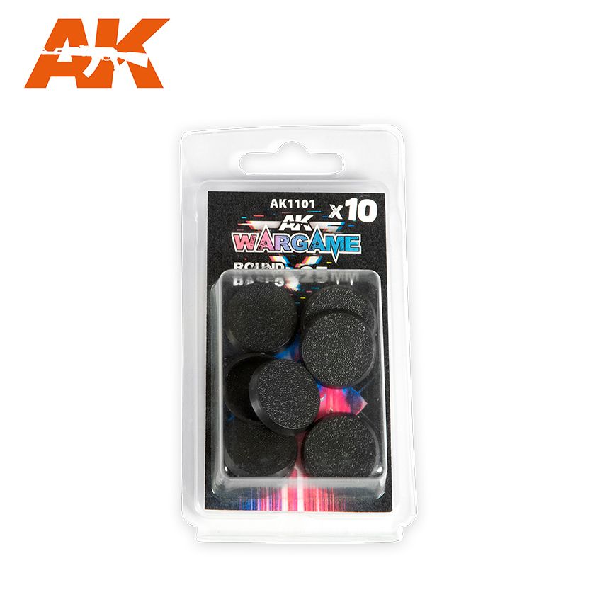 AK Interactive Plastic Wargame Bases Round Base - 25mm (10 Units) AK-1101