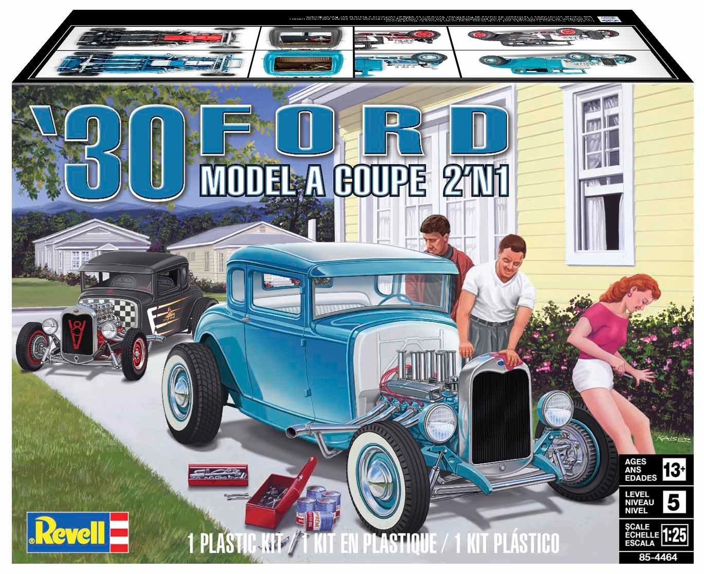 1930 Ford Model A Coupe 1/25 Model Car Kit #4464 by Revell