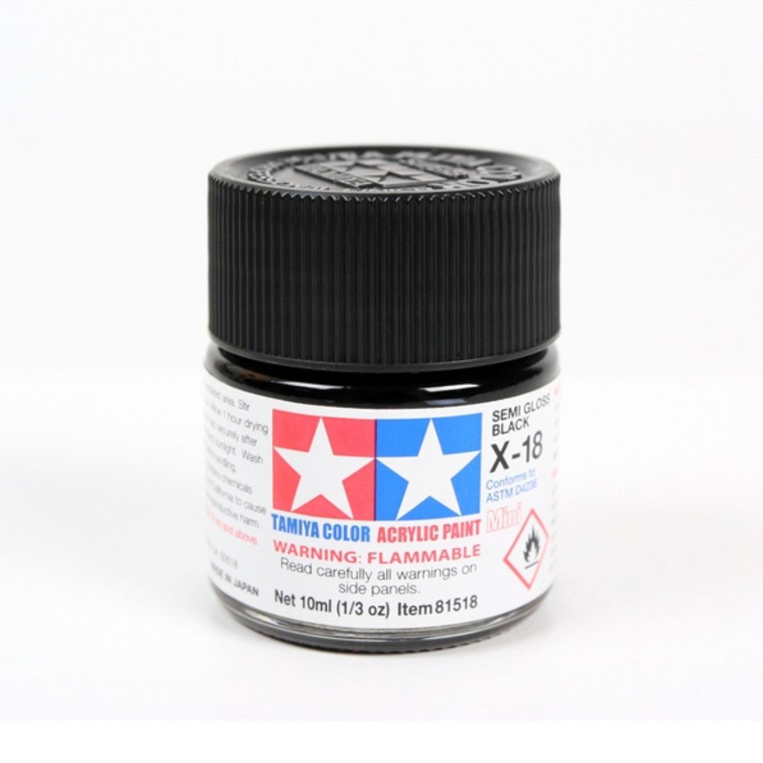 Tamiya X Acrylic X18 Semi Gloss Black
