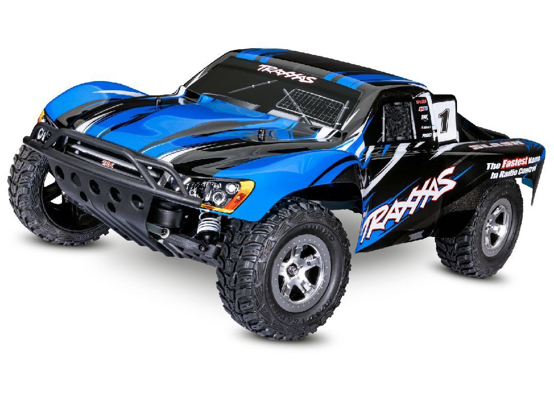 Traxxas 1/10 2WD Short Course Truck RTR Slash w/o Battery/Charger/LED Lights - Assorted Colours TRA58024, Colour: Blue TRA58024BLUER