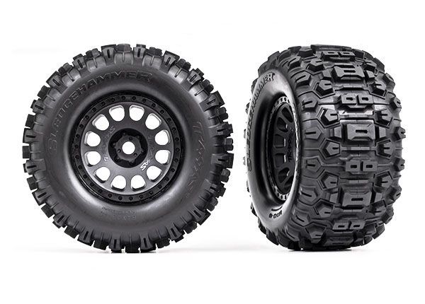 Traxxas Pre-Mounted Sledgehammer Tires (Black) (2) TRA7876