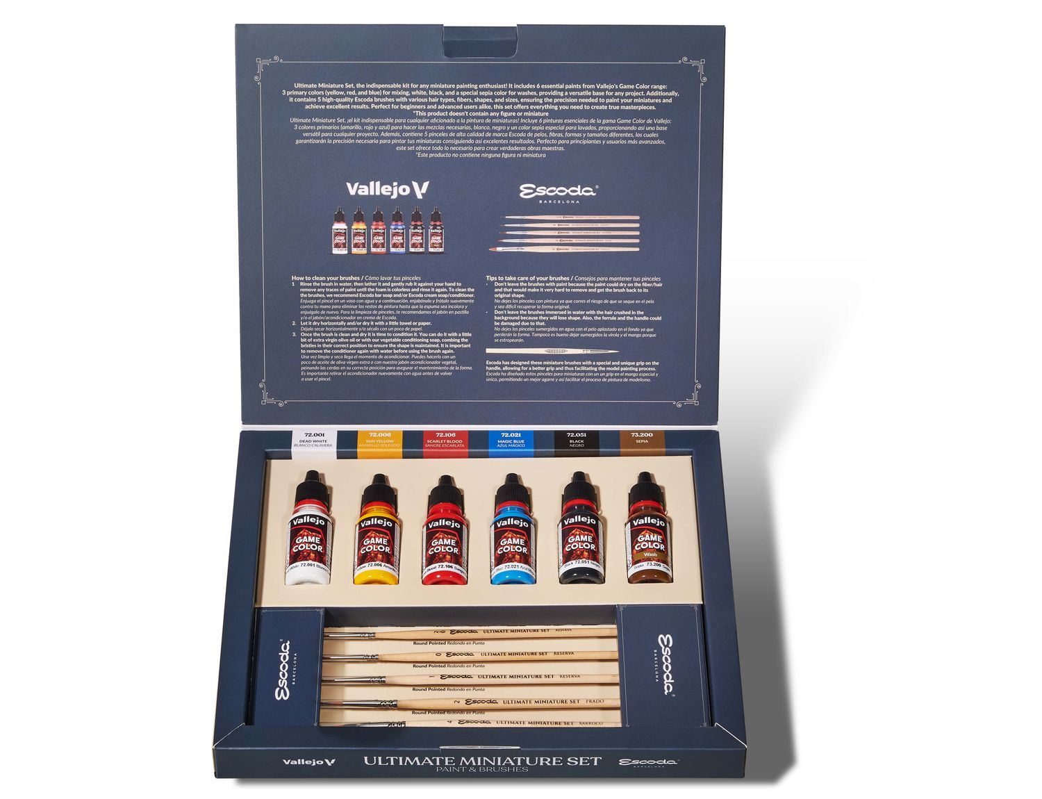 Vallejo Ultimate Miniature Set Paint &amp; Escoda Brushes VAL72206