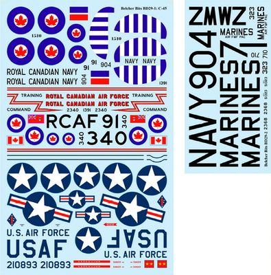 1/48 Canadian RCAF/RCN Beechcraft Expeditor decals