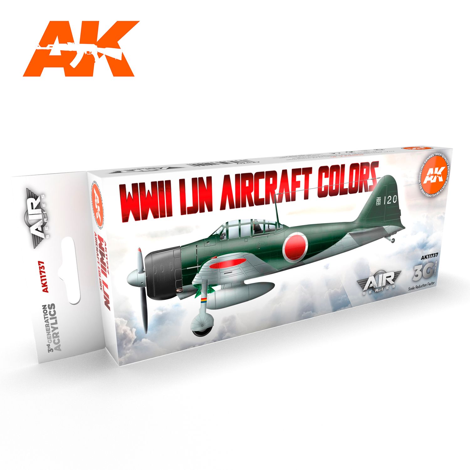 AK Interactive Paint Set 3G Acrylics (17mL) 8 Colour Special, Style: AK-11737 WWII IJN Aircraft Colors SET