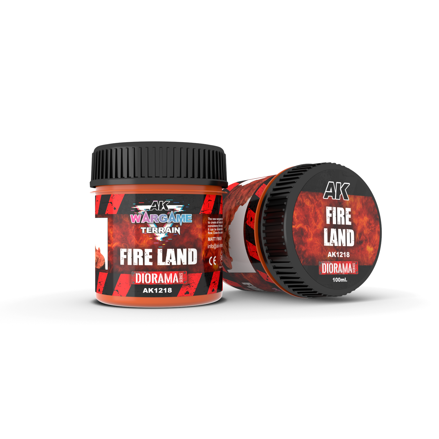 AK Interactive Wargame Battle Ground Terrains 100mL - Assorted, Colour: Fire Land AK-1218