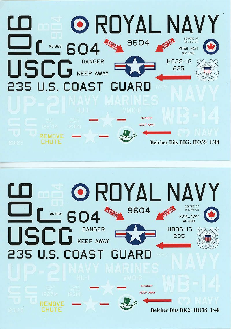 HO3S-1 Markings and Pilot 1/48 Decals