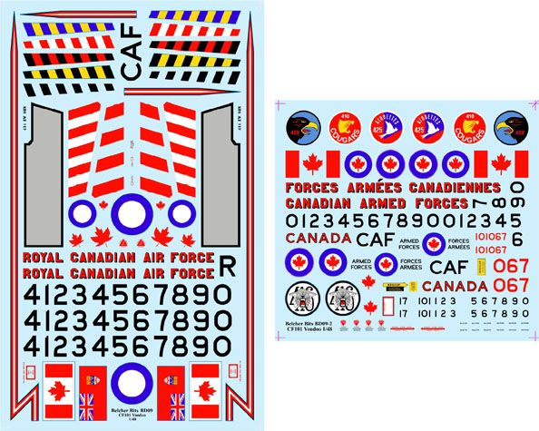 1/48 Canadian Trackers RCN/CAF 1957-1990 decals