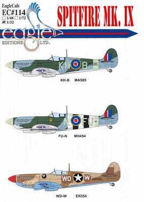 Eagle Editions Decal Set 1/32 Spitfire Mk. IX Part 1 - EC114-32