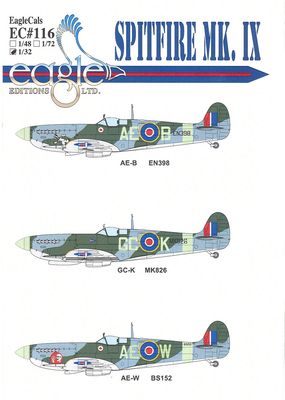 Eagle Editions Decal Set 1/32 Spitfire Mk. IX Part 3 EC116-32