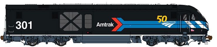 HO ALC-42 Charger w TCS WowSound DCC, Amtrak 50th Anniversary Black