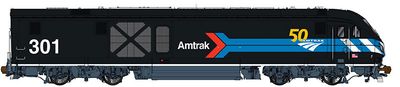 HO ALC-42 Charger w TCS WowSound DCC, Amtrak 50th Anniversary Black