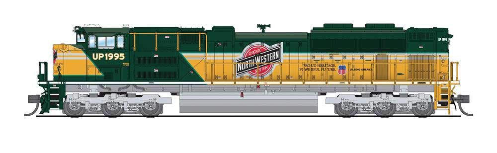 EMD SD70ACe - Sound and DCC - Paragon4(TM) Broadway Limited Imports #7035 Union Pacific #1995 (Chicago &amp; North Western Heritage, Green, Yellow)