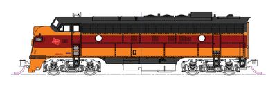 EMD FP7A - DCC -- Milwaukee Road #95C (orange, maroon)