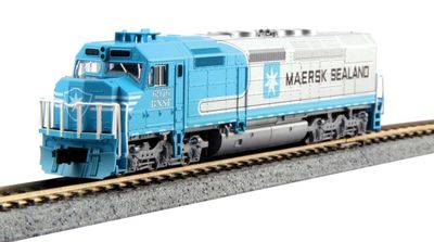 EMD SDP40F Type IVa - DCC -- Burlington Northern &amp; Santa Fe #6976 (Maersk Warbonnet; blue, silver, black)
