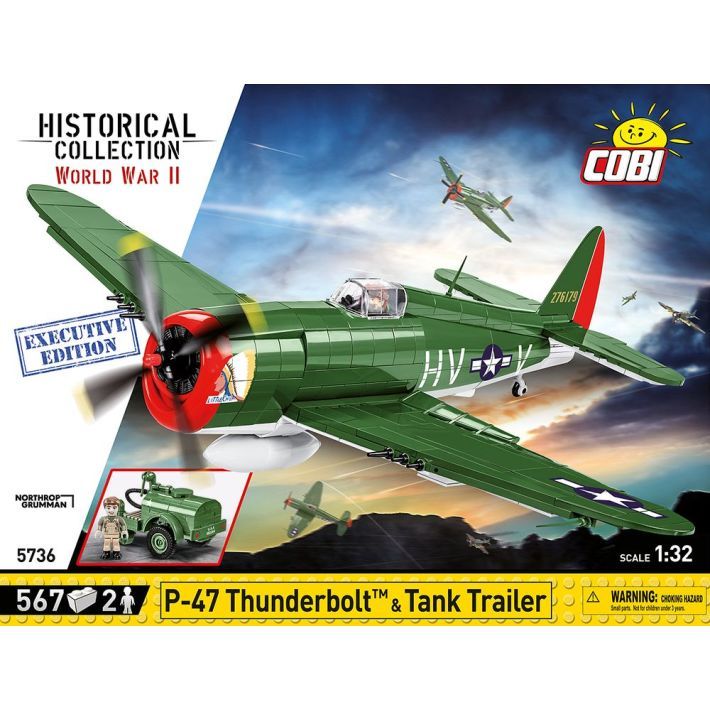 Cobi Historical Collection WWII: P-47 Thunderbolt &amp; Tank Trailer - Executive Edition 567 PCS