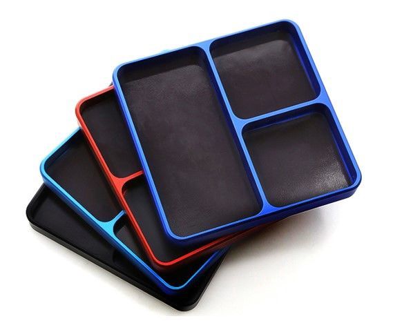Hobby Details Magnetic Screw Tray (3 Compartments) - 99x98x11mm Assorted Colours, Colour: Black HDTT09004D