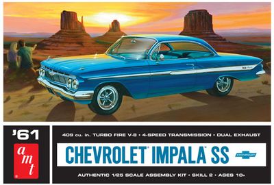 1961 Chevrolet Impala SS 1/25 Model Car Kit #1013 by AMT