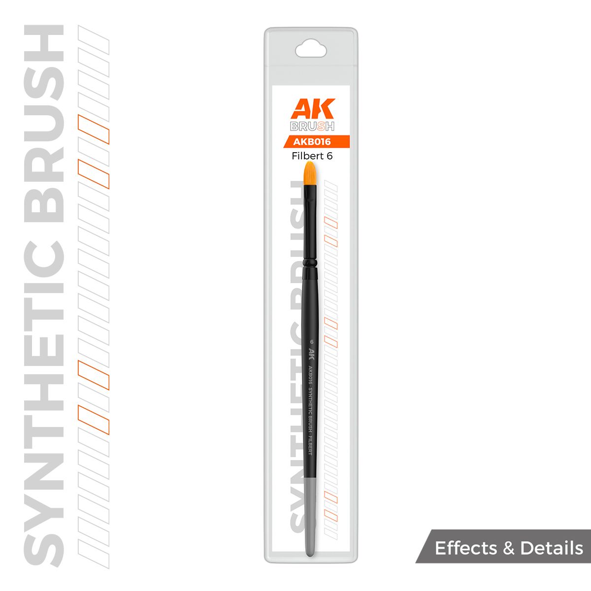 AK Interactive Synthetic Brush Filbert 6 - AK-B016