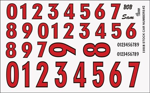 Racing Numbers (Red) Decal Sheet 1/24 by Gofer Racing