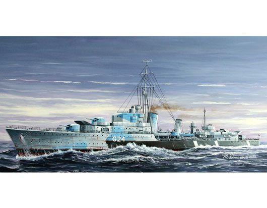 HMCS Huron (G24) 1944 Tribal-class Destroyer 1/700 Model Ship Kit #5759 by Trumpeter