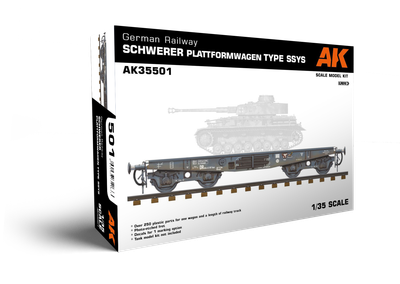 German Railway Schwerer Plattformwagen Type SSYS 1/35 #35501 by AK Interactive