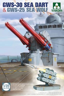 GWS-30 Sea Dart &amp;  GWS-25 Sea Wolf 1/35 Model Ship Artillery Kit #2138 by Takom