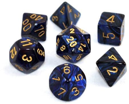 Chessex Scarab 7-Die Set Royal Blue/Gold CHX27427