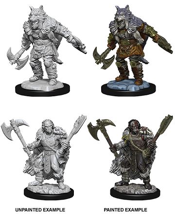 D&amp;D Unpainted Mini - Male Half-Orc Barbarian 73704